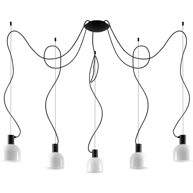 

Lucande Serina lámpara colgante, 5 luces, blanco