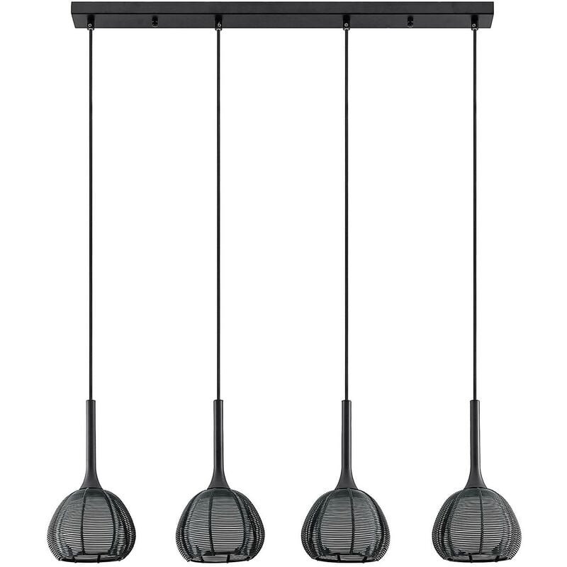 

Tetira colgante, 4 luces, largo, negro - Lucande