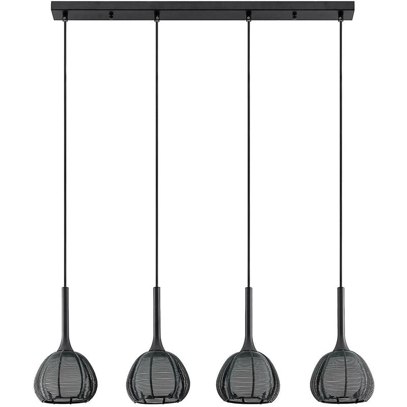 Image of Tetira sospensione, 4 luci, lunga, nero - nero, bianco - Lucande
