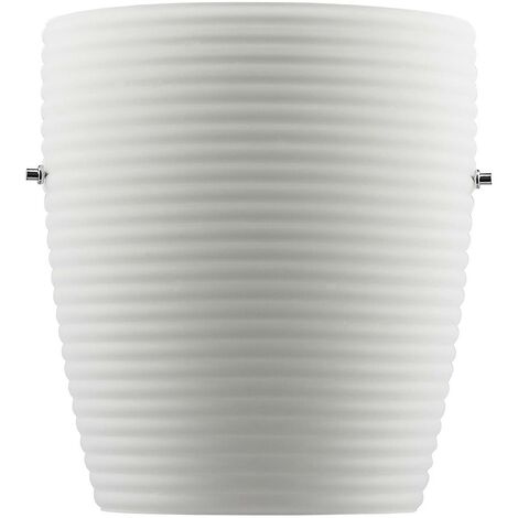 Lucande Vera wall light, white glass lampshade - white