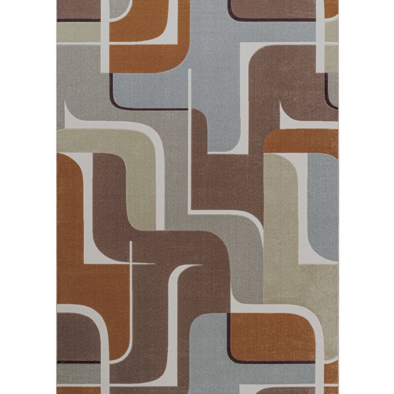 Thedecofactory - lucano art - Tapis moderne motif design orange 160x230