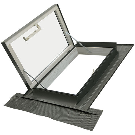 Lucarne pour toit - Fenêtre de sortie avec Double Vitrage - Aluminium et Bois