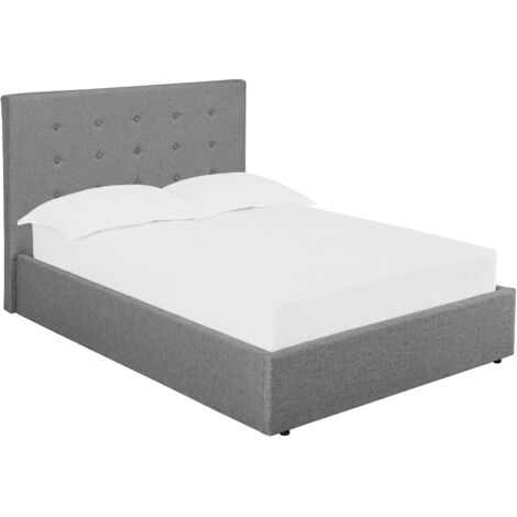 Lucca 5.0 Kingsize Bed - Linen Fabric - L215.5 x W169 x H113 cm - Grey