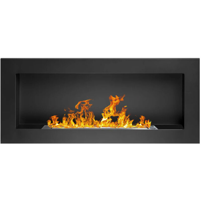 Frankystar - Lucca - Chemin à bioéthanol de mur ou à encastrer au mur 90x12xH40 cm