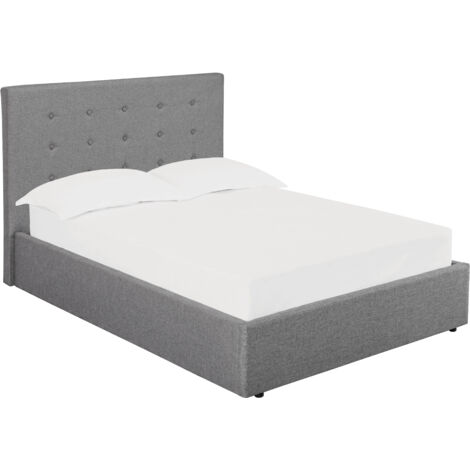 Lucca Plus 5.0 Kingsize Bed - Linen Fabric - L216 x W173 x H113 cm - Grey