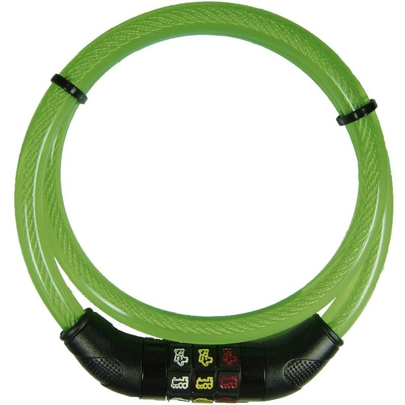 Image of Security Plus - Lucchetto a cavo CSL80grün Verde Lucchetto con codice a simboli