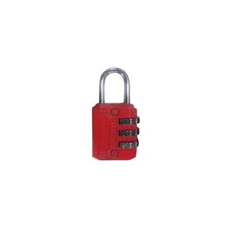 LUCCHETTO A COMBINAZIONE 3 CIFRE- - mm.14 - rosso - 12 pezzi QUALITY