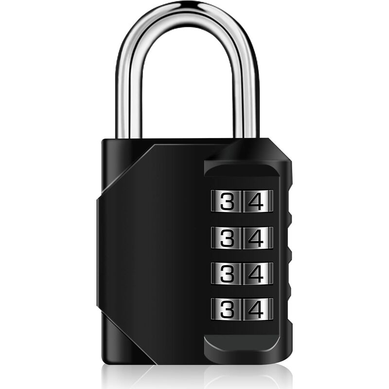 Image of Lucchetto a combinazione a 4 cifre, serratura combinata in acciaio placcato con lucchetto di sicurezza senza chiave per palestra, scuola, esterno e