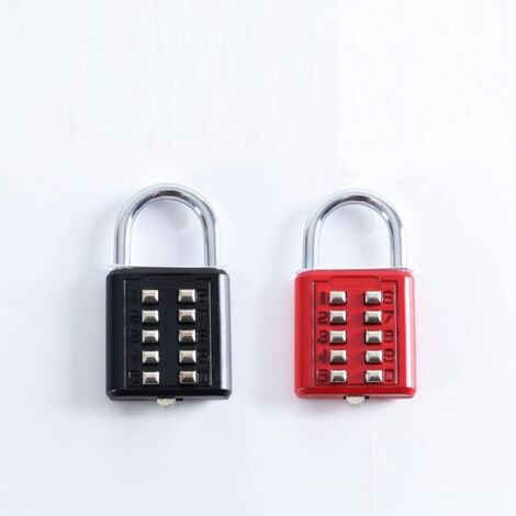 Lucchetto a combinazione a 5 cifre KZQ (confezione da 2), lucchetto di sicurezza con pulsante, lucchetto in lega di zinco resistente alla ruggine per scuole, armadietti per palestre, garage, cancelli,