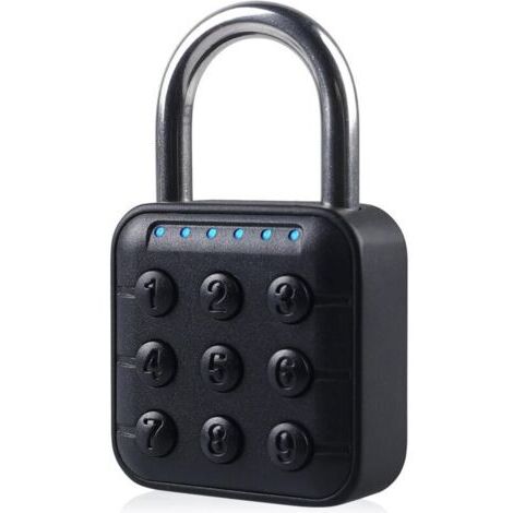 Lucchetto a combinazione a 6 cifre resistente - Impermeabile - Lega di zinco - Con codice digitale - Alta sicurezza - Per armadietti, scuole, palestre, cortili, garage - Nero