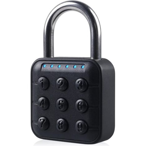 Lucchetto a combinazione a 6 cifre resistente - Impermeabile - Lega di zinco - Con codice digitale - Alta sicurezza - Per armadietti, scuole, palestre, cortili, garage - Nero