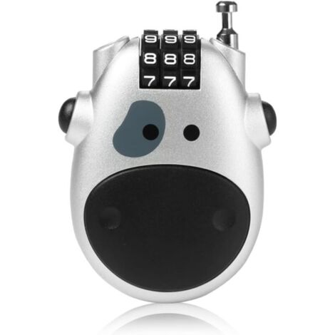 Lucchetto a combinazione KZQ, lucchetto a codice a 3 cifre con cavo da 75 cm, lucchetto per armadietti, lucchetti per valigie, lega di zinco (argento)