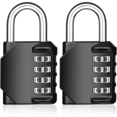 Lucchetto a combinazione, lucchetto a combinazione a 2 pezzi, lucchetto a 4 cifre, lucchetto resettabile per palestra, lucchetto a combinazione resistente alle intemperie per porte di scuole e recinzi