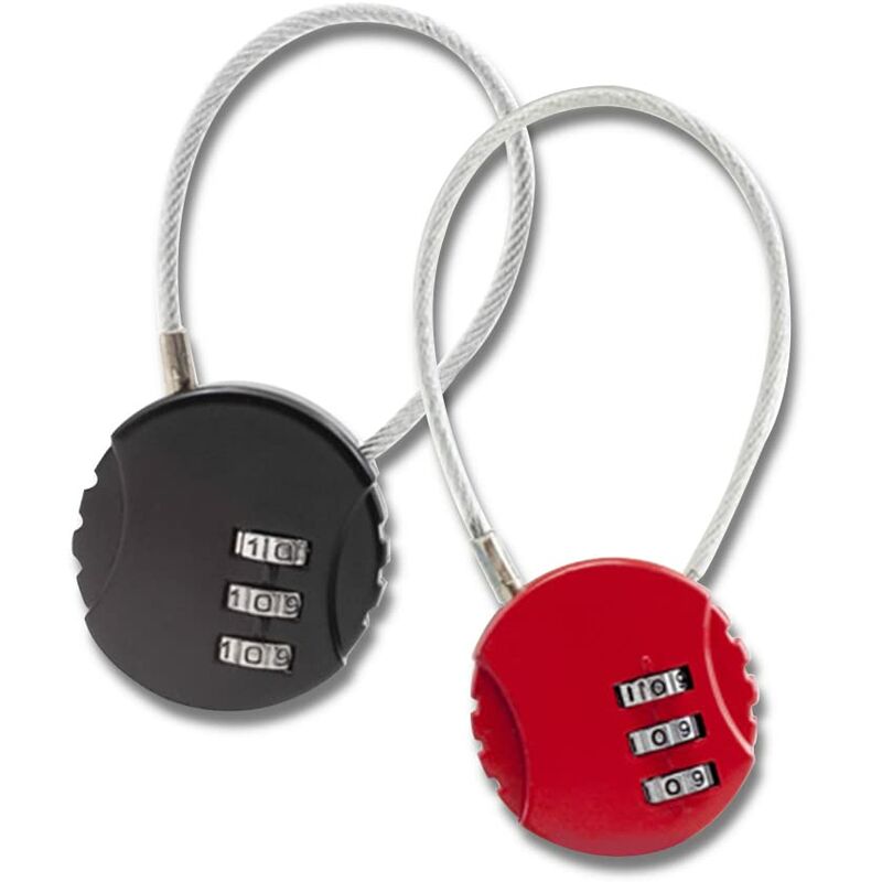 Image of Lucchetto a combinazione, piccolo lucchetto di sicurezza resettabile senza chiave, 3 cifre serratura a combinazione per valigie, armadi (confezione