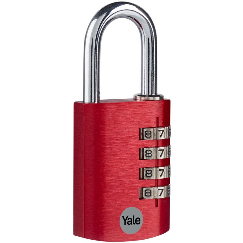 Yale - Lucchetto a Combinazione in Alluminio 38Mm Rosso
