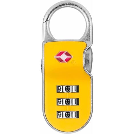 LUCCHETTO AD ARCO A COMBINAZIONE VALIGE CON DISPOSITIVO  TSA  YTP2 mm.26 giallo
