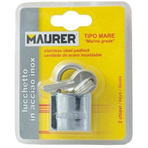 LUCCHETTO ad ARCO in acciaio inox per ambienti marini MAURER 30 mm