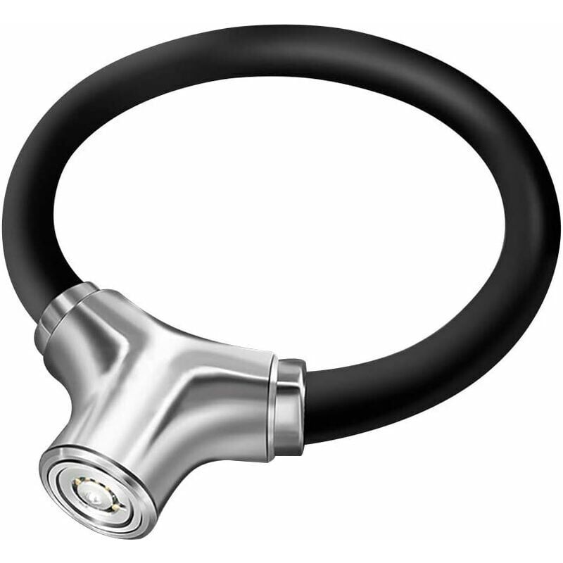 Image of Alovez - Lucchetto antifurto per freni a disco per cerchioni di bicicletta, cavo in acciaio portatile, anello antifurto (nero)