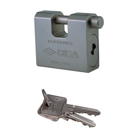 LUCCHETTO ANTISCASSO 2855L CISA ACCIAIO CARBONITRURATO CHIAVI 2 MM 66