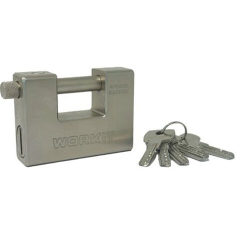 LUCCHETTO ANTISCASSO WORKIT - ACCIAIO SOLIDO TEMPRATO CHIAVI 5 MM 94- 1 pezzi