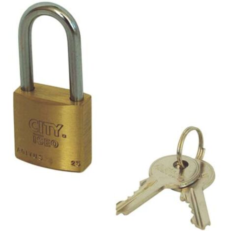 LUCCHETTO ARCO LUNGO ADITUS KA ISEO - OTTONE ARCO CROMATO CHIAVI 2 MM 30X46 - 10 pezzi