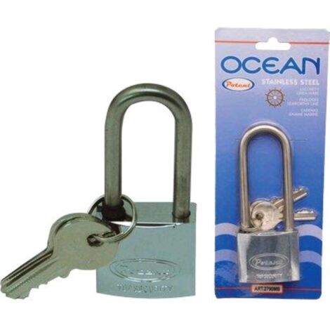 Lucchetto arco lungo ocean 2700mb potent ottone arco acciaio inox chiavi 2 mm 50x81