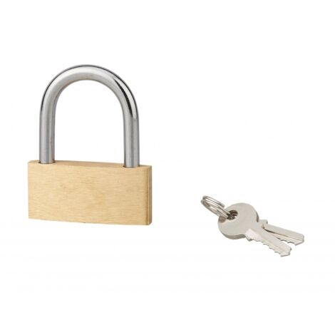 Lucchetto BASIC con chiave, base 50 mm, arco in acciaio, 2 chiavi - SERRUPRIX