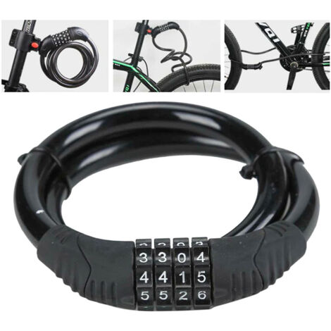 Lucchetto Bici Combinazione 4 Cifre 11X1200mm Per Bicicletta Monopattino Colore Assortito