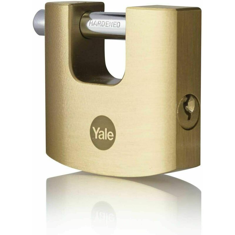 Lucchetto catenaccio antiscasso ottone Yale mm 80 114/80 + 3 chiavi
