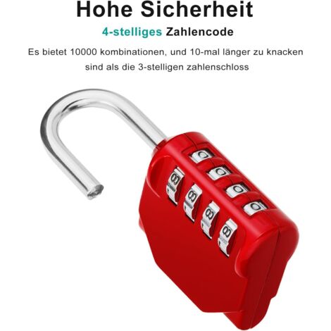 Lucchetto con combinazione per armadietti della palestra, lucchetto con codice a 4 cifre, lucchetto resistente alle intemperie, lucchetto con combinazione, lucchetto numerico per porte di cantine, rec