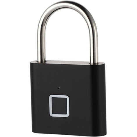 Lucchetto con impronta digitale, lucchetto per armadietto, lucchetto biometrico senza chiave per esterni, deposito, palestra, nero