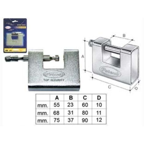LUCCHETTO CORAZZATO 2800C IN BLISTER- - mm.80 (11080B) - 1 pezzi POTENT