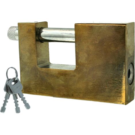Lucchetto Corazzato Antiscasso 90mm Con 3 Chiavi Colore Ottone