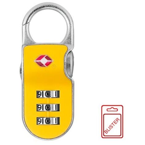 Lucchetto da viaggio con dispositivo TSA giallo