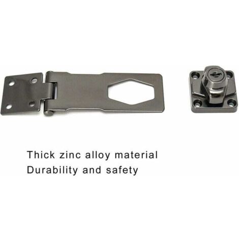 Lucchetto di sicurezza antifurto, 4"/10 cm, dispositivo di bloccaggio con chiave e viti per serratura porta d'ingresso porta del garage, nero