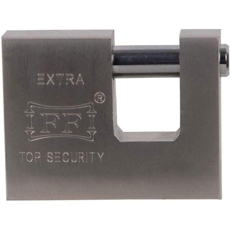Image of Lucchetto di sicurezza con chiave rettangolare in acciaio con 3 chiavi catenaccio antiscasso per garage porta ripostiglio cancello 70 mm