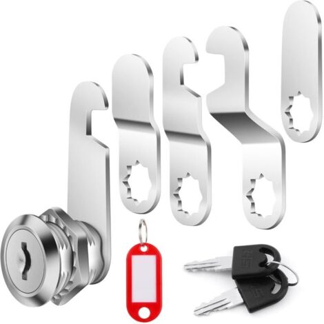 Lucchetto di sicurezza da 16 mm per cassette postali - Lucchetto con 2 chiavi, 1 portachiavi e 5 piastre di bloccaggio per cassette postali, casseforti, cassette degli attrezzi, schedari e altro ancor