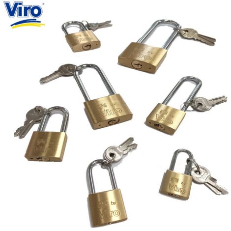 LUCCHETTO FAI BY VIRO CON ARCO LUNGO  MISURE CORPO 30 MM X 28 MM  -  LUCE ARCO 64 MM X 16 MM