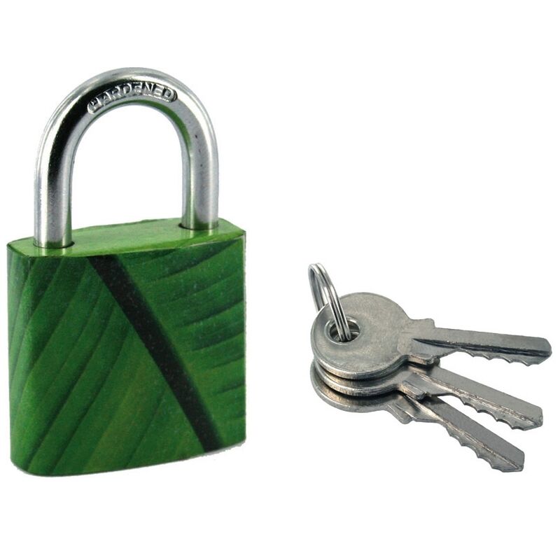 Image of Thirard - Lucchetto Green Idea Banana, acciaio, interno, arco in acciaio, 30mm, 2 chiavi
