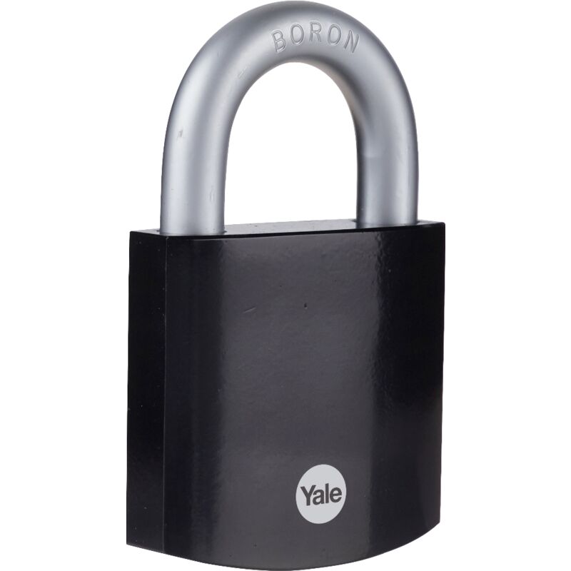 Lucchetto di massima sicurezza in acciaio temprato Y300B/63/127/1 nero, corpo 62mm, arco in acciaio indurito al boro, 3 chiavi - Yale