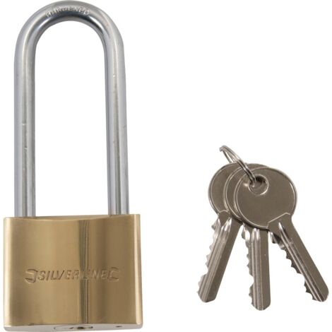 Lucchetto in ottone a gambo lungo silverline  56 mm