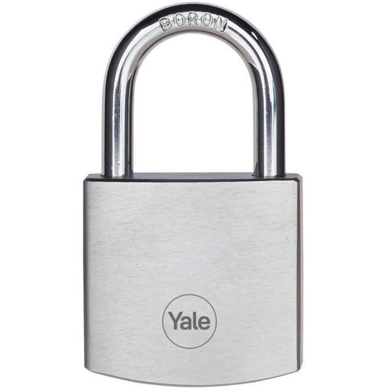 Yale - Lucchetto in ottone di alta sicurezza con finitura cromata Y120B/40/125/1 corpo 40mm, arco in acciaio indurito al Boro, 3 chiavi