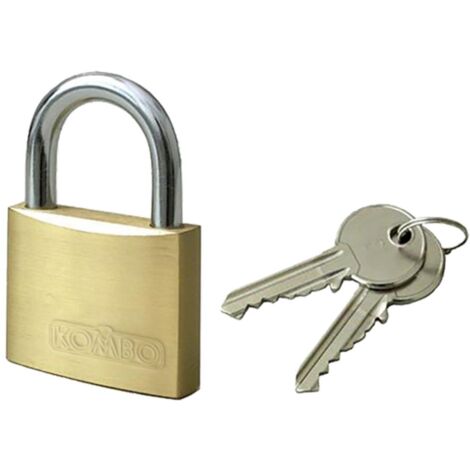 Lucchetto in ottone da 25 mm., gancio in acciaio inox, 2