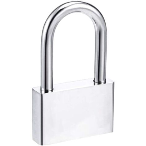 Lucchetto Lamondre KZQ da 50 mm con 4 chiavi, cassa in acciaio temprato, arco lungo da 8 mm di diametro, lucchetto per esterni per armadietti, garage, recinzioni e giardino.