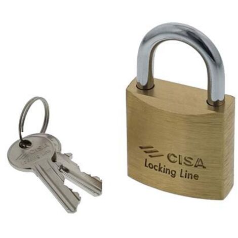 LUCCHETTO LOCKING-LINE POP 20010 CISA - OTTONE ARCO CROMATO CHIAVI 3 MM 60 - 6 pezzi