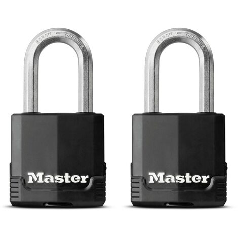 lucchetto Master Lock con chiave Excell acciaio nero 50 mm - 2 pezzi