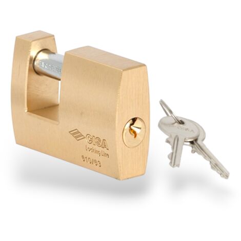 Lucchetto monoblocco in ottone smerigliato con arco in acciaio CISA LOCKINGLINE 21610 - 90 mm