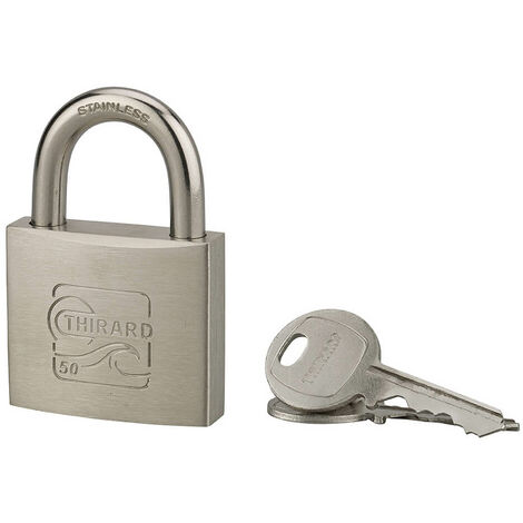 Lucchetto nautico Skipper, acciaio inox, marino, arco in acciaio inox, 50 mm, 2 chiavi - THIRARD