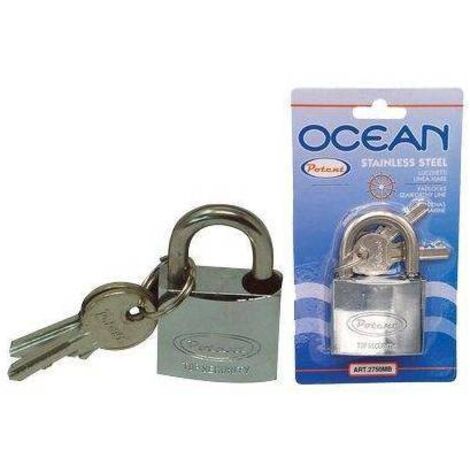 LUCCHETTO OCEAN 2700MB POTENT - OTTONE ARCO ACCIAIO INOX CHIAVI 2 MM 30 - 3 pezzi