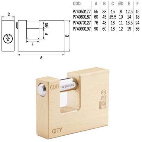 Lucchetto Ottone Mm 60 Serrande Ka City Iseo